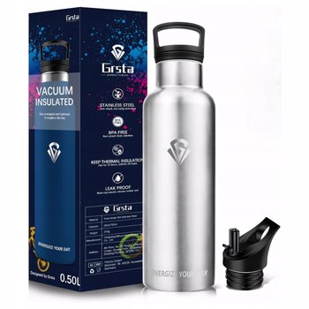 Butelka Termiczna Bidon Kubek Termos Stalowy Na Kawę Herbatę Srebrny 500Ml - Inna marka