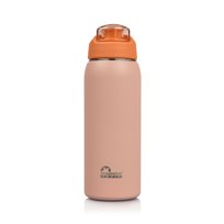Butelka termiczna, Bidon, Kubek ze słomką click, termos Majestic Sport Delta, Różowy, 750 ml