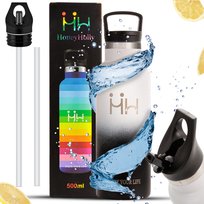 Butelka Termiczna Termos Ze Słomką I Uchwytem 500Ml Bidon Bpa Free 12/24H