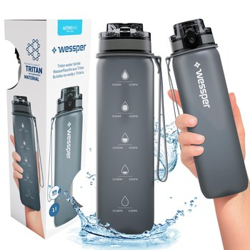 Butelka z miarką motywacyjną na wodę Wessper 1l Bidon sportowy z Tritanu - Wessper