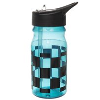 Butelka Ze Słomką, Square It!, Czarna W Kratkę, 500 ml