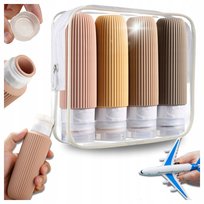 Butelki podróżne do samolotu silikonowe bagażu na kosmetyki 4x90 ml / MvLine by Marvit