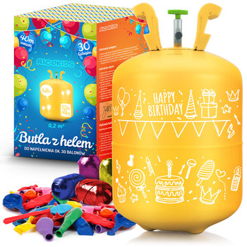 Butla z helem  0,20 m3 Ricokids 30 balonów + wstążka 40m - Ricokids