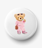 Button przypinka bear doll girl, średnica 58 mm Fotobloki & Decor