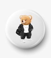 Button przypinka z grafiką bear doll sport, średnica 58 mm Fotobloki & Decor