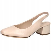 Buty Czółenka Odkryte Damskie Skórzane Caprice 29500 Wygodne Beżowe 37 Caprice