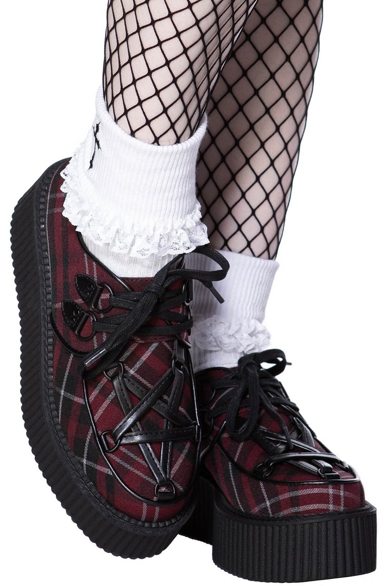 buty damskie creepers KILLSTAR HEXELLENT (BLOOD TARTAN)42