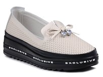 Buty damskie mokasyny na platformie skórzane wsuwane S.Barski LR400 -40 S.Barski