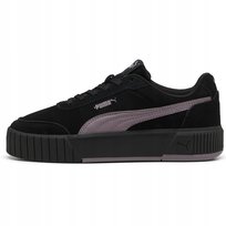 Buty Damskie Puma Carina Mia Suede Sneakersy Skórzane Na Platformie Czarne Puma