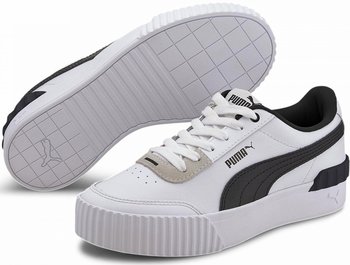 Buty damskie trampki Puma Carina Lift 38,5 Białe Czarne Sneakersy Skórzane - Puma