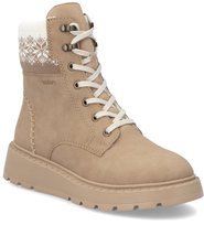 Buty damskie zimowe Rieker 70403-20 trzewiki ocieplane skórzane beżowe-38