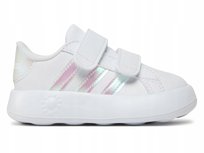 BUTY dziecięce ADIDAS GRAND COURT ID5265 białe na rzepy błyszczące paski 22 Adidas