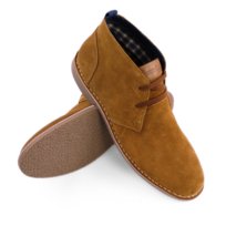 Buty męskie chukka ze skóry zamszowej, jasny brąz, rozmiar 45 Solier