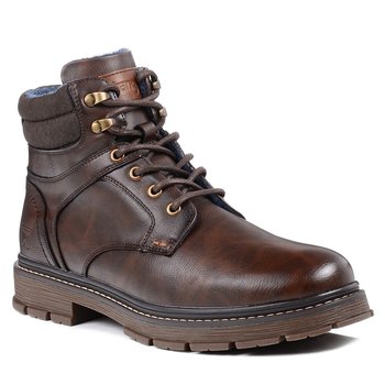 Buty męskie zimowe Wrangler Morgan ocieplane brązowe za kostkę wysokie-42 - Wrangler