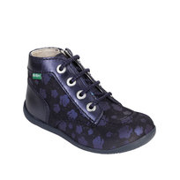 Kickers Bonzip 2 Bottillons Garçon Cuir Nubuck Kaki Foncé - Lacets + Zip, Confort Et Style Urbain