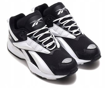 Buty REEBOK Sportowe Sneakersy Skórzane Dziecięce Wygodne Modne Stylowe Czarno Białe 34,5 - Reebok