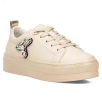 Buty sneakersy damskie beżowe na platformie skórzane Filippo DP6042/24-36