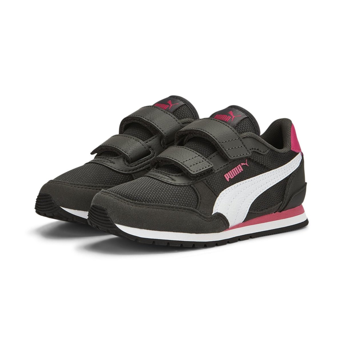 Puma TX 3 V Black Pink Strap Up Kids Toddler Shoes Trainers 357313 01 B25A
