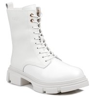 Buty zimowe botki damskie trapery ocieplane skórzane białe Goe MM2N4025-39