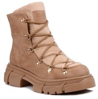 Buty zimowe botki damskie workery ocieplane beżowe Big Star MM274573-36