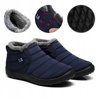 BUTY ZIMOWE OCIEPLANE ŚNIEGOWCE WODOODPORNE GRANAT TRAPERY BOTKI ZA KOSTKĘ