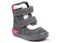 Buty zimowe ocieplane wełną dziewczęce skórzane na rzepy Bartek 91874-23