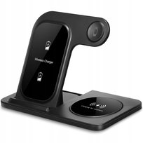 C-Tec Ładowarka indukcyjna QI Standard 3 w 1 czarna