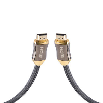 Cadorabo 2 m HQ HDMI Cable 2.0 / 1.4a High Speed z Ethernet, ochrona nylonowa, Ultra HD 4K - 3D Ready ARC 1080p / 2160p z pozłacanymi złączami w kolorze czarnym - Cadorabo