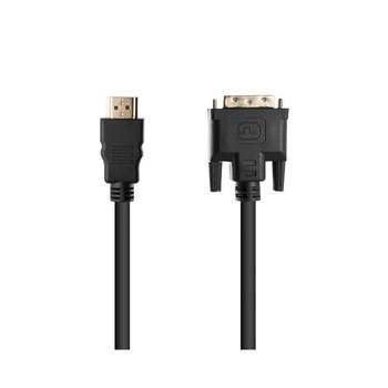 Cadorabo 2 m HQ Kabel HDMI do DVI o dużej prędkości - 3D Ready - Kabel HDMI do DVI z pozłacanymi wtyczkami w kolorze czarnym - Cadorabo