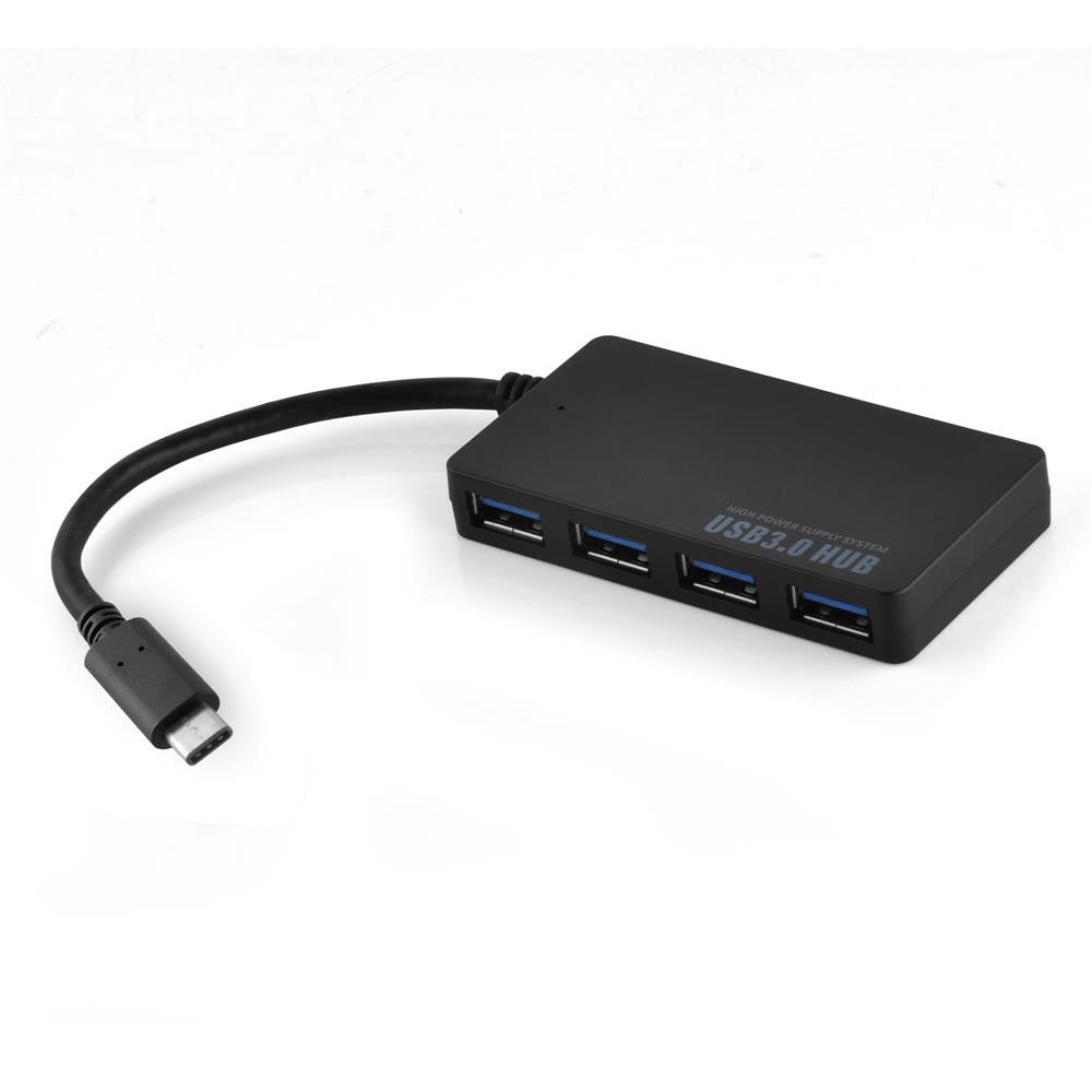 Cadorabo Hub USB 3.0 A 4 Porte Con Alimentatore E Cavo USB-C - Adattatore Multiporta Argento Per PC Portatili