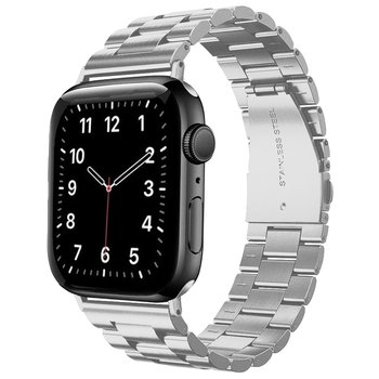 Cadorabo Bransoleta ze stali nierdzewnej kompatybilna z Apple Watch (Series 7/8) 41mm, (SE/Series 4/5/6) 40mm i (Series 1/2/3) 38mm w SREBRNY - Wymienna opaska na rękę dla Twojego Smartwatcha - Cadorabo