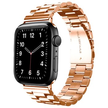 Cadorabo Bransoleta ze stali nierdzewnej kompatybilna z Apple Watch (Series 7/8) 45mm, (SE/Series 4/5/6) 44mm i (Series 1/2/3) 42mm w RÓŻOWE ZŁOTO - Wymienna opaska na rękę dla Twojego Smartwatcha - Cadorabo