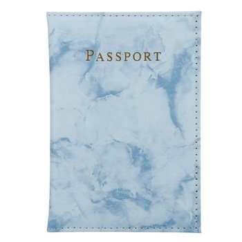 Cadorabo Marmur Błękit skórzana okładka na paszport i karty- 2-częściowy zestaw torebek na jeden paszport i jeden dowód w modnym wzorze - Cadorabo