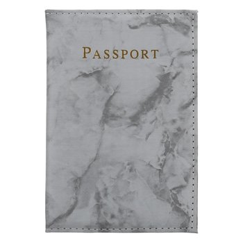 Cadorabo Marmur Szarość skórzana okładka na paszport i karty- 2-częściowy zestaw torebek na jeden paszport i jeden dowód w modnym wzorze - Cadorabo