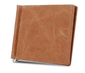 Cadorabo Portfel skórzany w BRĄZOWY - Ultra cienki portfel skórzany z 6 miejscami na karty i klipsem na banknoty - Cadorabo