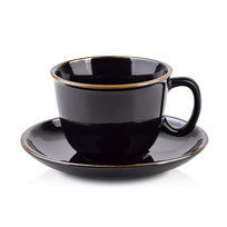 CAL BLACK Filiżanka 280ml ze spodkiem  15cm AffekDesign