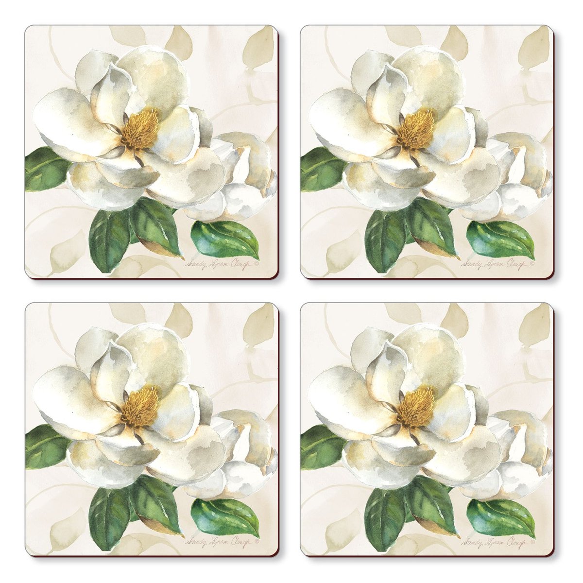 Zdjęcia - Obrus / serwetka Cala Home Podkładki korkowe małe, pod kubek C12215 Magnolias
