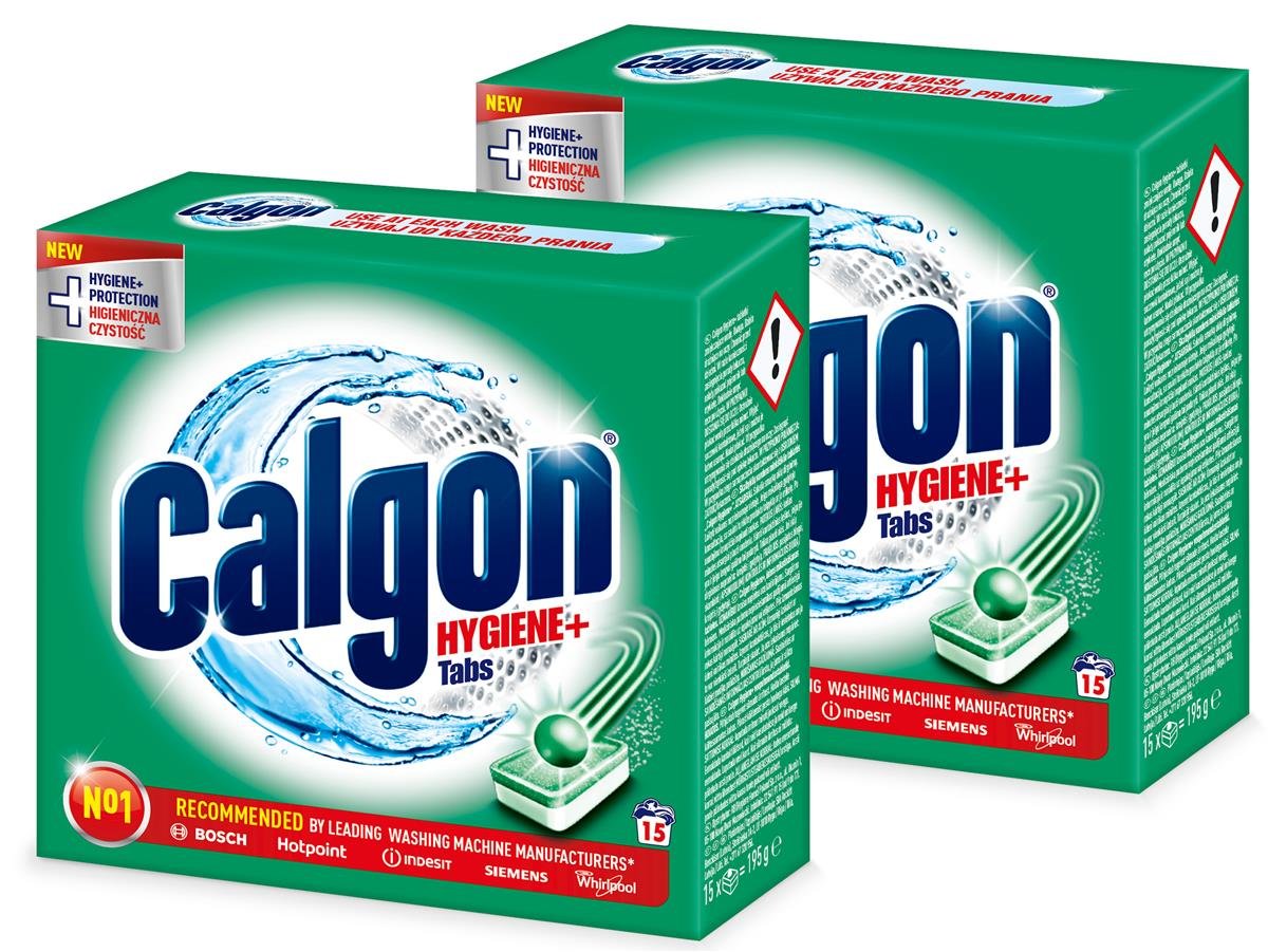 Фото - Профілактика побутової техніки Calgon Hygiene+ Odkamieniacz Tabletki Do Pralki 2 X 15 Sztuk 