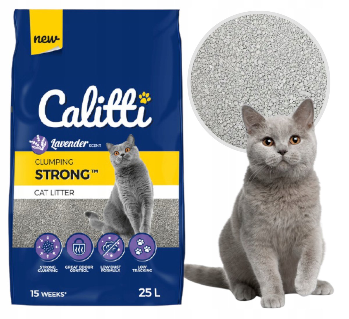 Zdjęcia - Żwirki dla kotów Calitti Compact Strong, Żwirek Bentonitowy Do Kuwet Lawenda 25L