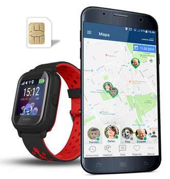 CALMEAN Nemo 2 czarno-czerwony + karta SIM - CALMEAN