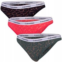 Calvin Klein Brazyliany Damskie Majtki 3Pk Czarne/Czerwone/Zielone R.Xs Calvin Klein