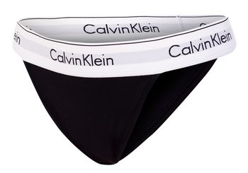 CALVIN  KLEIN MAJTKI BIKINI DAMSKIE HIGH LEG TANGA BLACK 000QF4977A 001 - Rozmiar: S - Calvin Klein