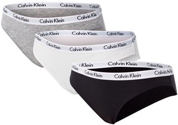 Calvin  Klein Majtki Damskie Bikini 3 Pary Black/White/Grey Qd3588E 999 S - Calvin Klein