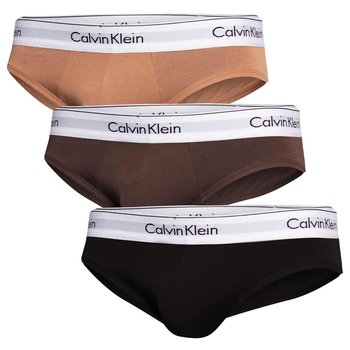 Calvin Klein Majtki Męskie Slipy Hip Brief 3P Czarne/Brązowe 000Nb3342A 8Ma Xl - Calvin Klein