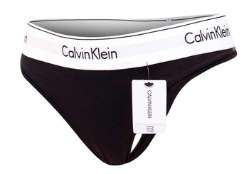 CALVIN  KLEIN MAJTKI STRINGI DAMSKIE BLACK F3786E 001 - Rozmiar: S - Calvin Klein