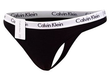 CALVIN  KLEIN MAJTKI STRINGI DAMSKIE THONG BLACK D1617E 001 - Rozmiar: M - Calvin Klein