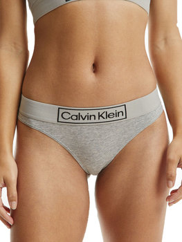 Calvin Klein Majtki Stringi Damskie Thong Gray 000Qf6774E P7A S - Calvin Klein