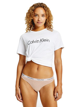 Calvin Klein Majtki Stringi Damskie Thong Kremowy 0000D1617E Wan S - Calvin Klein