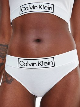 Calvin Klein Majtki Stringi Damskie Thong White 000Qf6774E 100 L - Calvin Klein