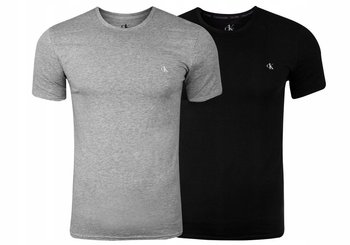 CALVIN  KLEIN MĘSKA KOSZULKA T-SHIRT 2 PARY S/S CREW NECK 2PK GREY/BLACK NB2221A BHY S - Calvin Klein